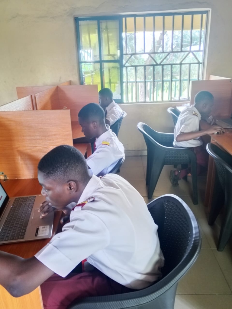 Enitonna High School, Borikiri students writing the ECL 2026 Quarter-Final Examination